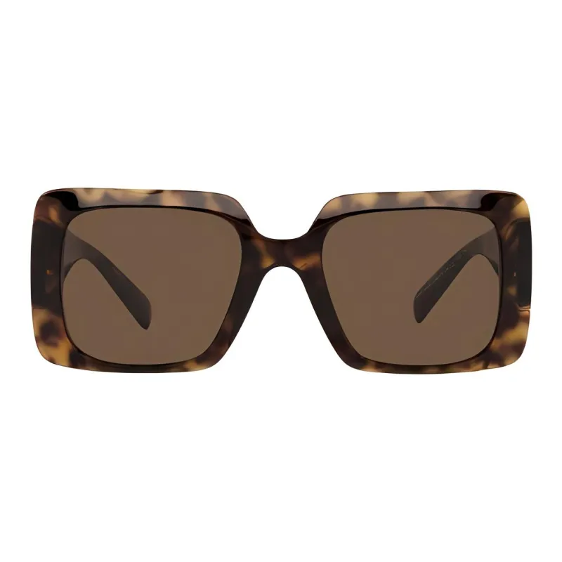 VERSACE Plastic Rectangular Sunglasses Women's Havana-1