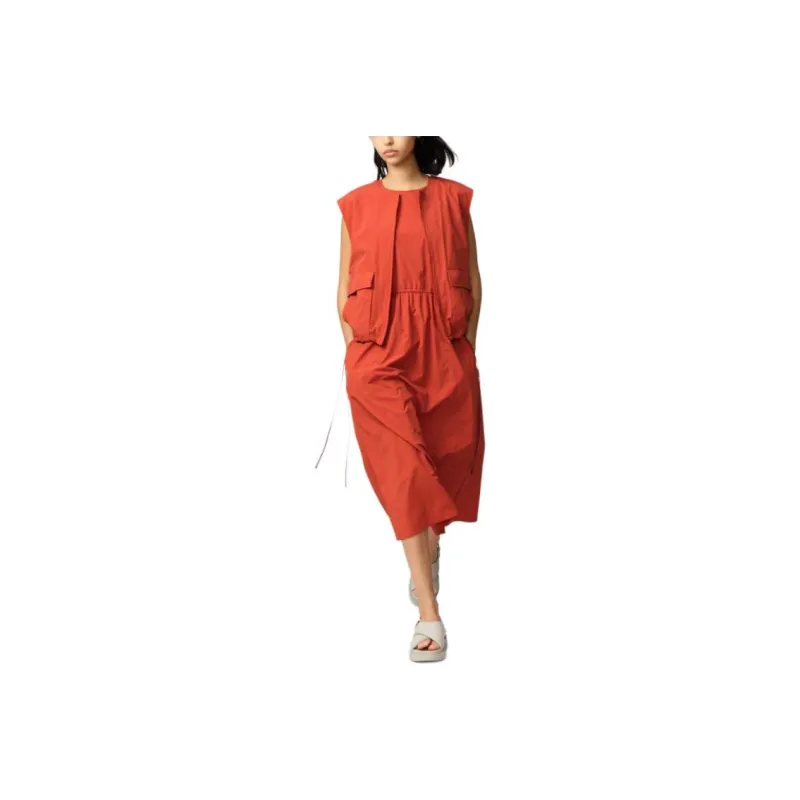 UNIQLO Sleeveless Dress Women's Orange-0