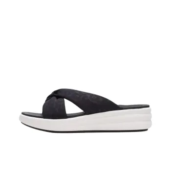 Clarks Rubber Sole Abrasion Resistant Flip Flops Women's Black White