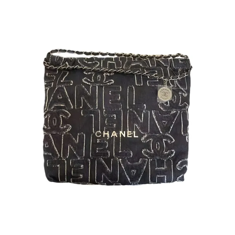 CHANEL Denim Handbag, Shoulder Bag Medium Size Women's Black-1