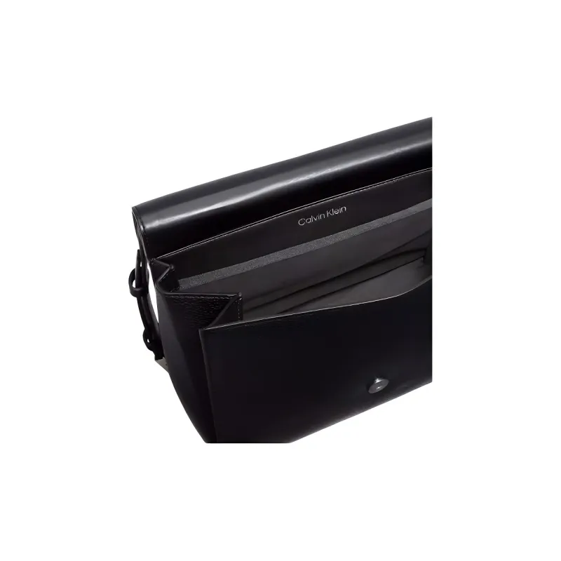 CALVIN KLEIN Polyurethane Handbag Shoulder Bag Crossbody Bag Large Size Women's Black-3