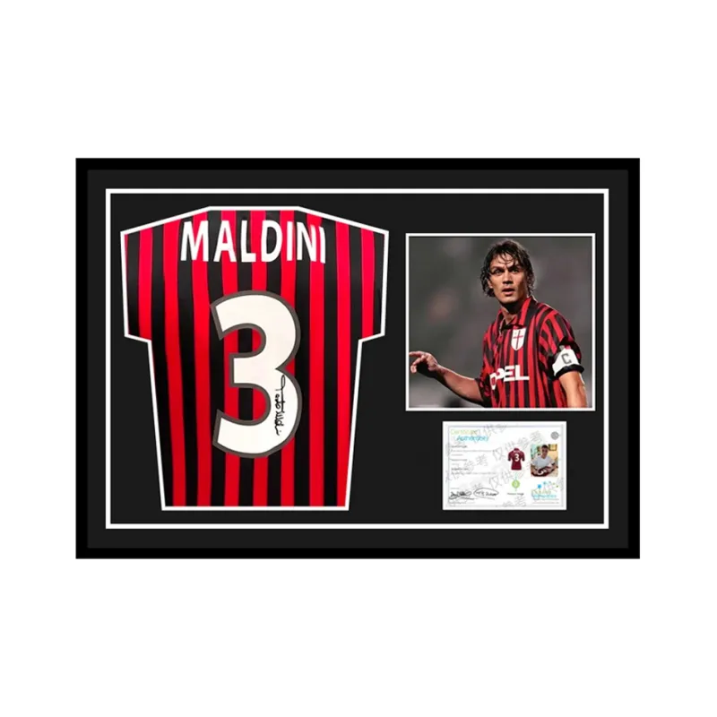 Three For AC Milan Team Jersey Deluxe Framing, Outer Frame Approx. 105x70cm-0