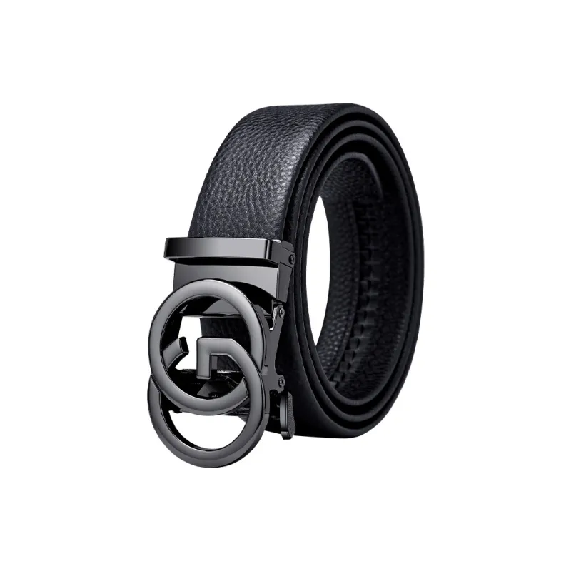 Cheekkiss Business Casual Top Grain Cow Leather Belts Men's 3.5cm Automatic Buckle Belt-11