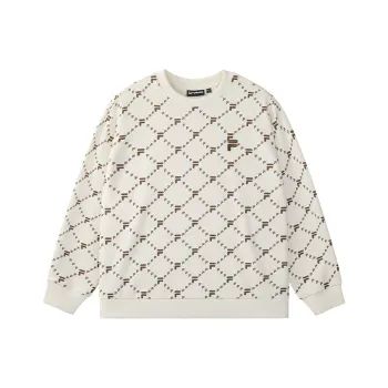 FILA FUSION FOB Series Sweatshirt Unisex Antique White Imitation