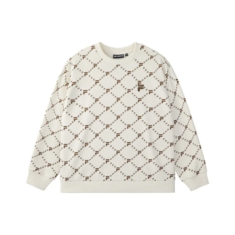 FILA FUSION FOB Series Sweatshirt Unisex Antique White Imitation-0