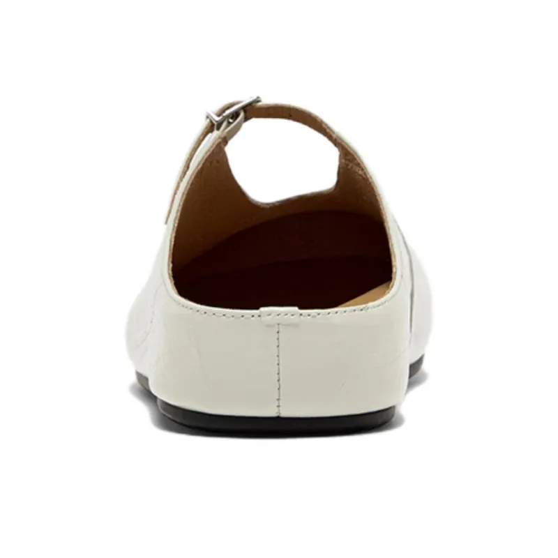 BATA Rubber Sole Leather Patchwork Quiet Closed Toe Slippers Women's-6