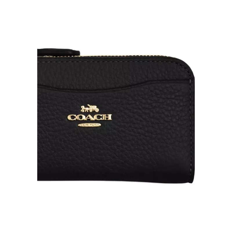 COACH Cow Leather Card Holder Women's Black-1