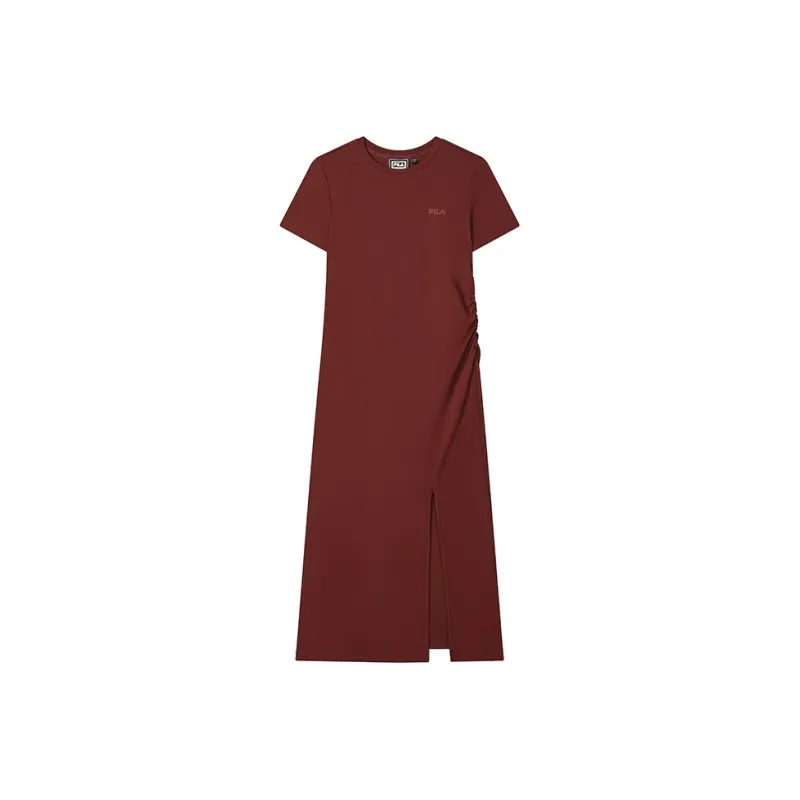 FILA ORIGINALE Short Sleeved Dress Women's Terracotta Red Brown BN-0