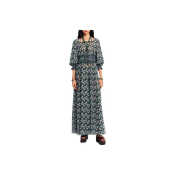 CHANEL SS23 Long-Sleeved Dresses Women's Green