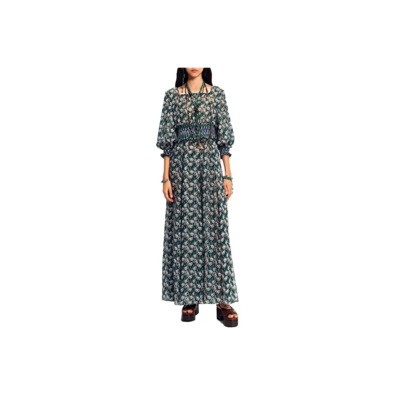 CHANEL SS23 Long-Sleeved Dresses Women's Green-0