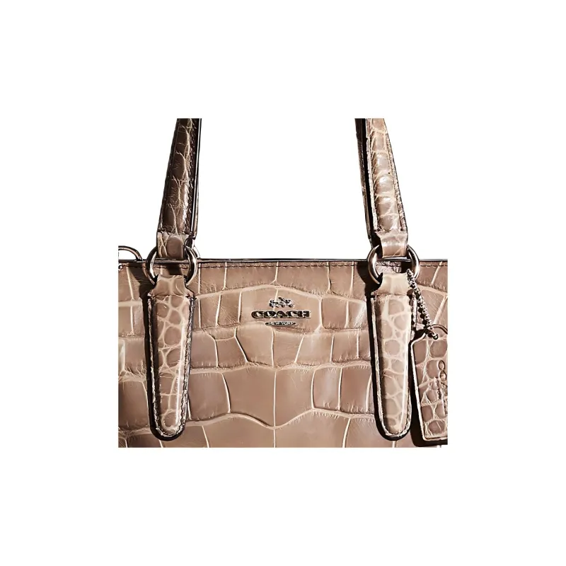 COACH Crosby Crocodile Pattern Leather Tote Bag Shopping Bag Shoulder Bag Crossbody Bag Handbag Mini Women's Umber-1