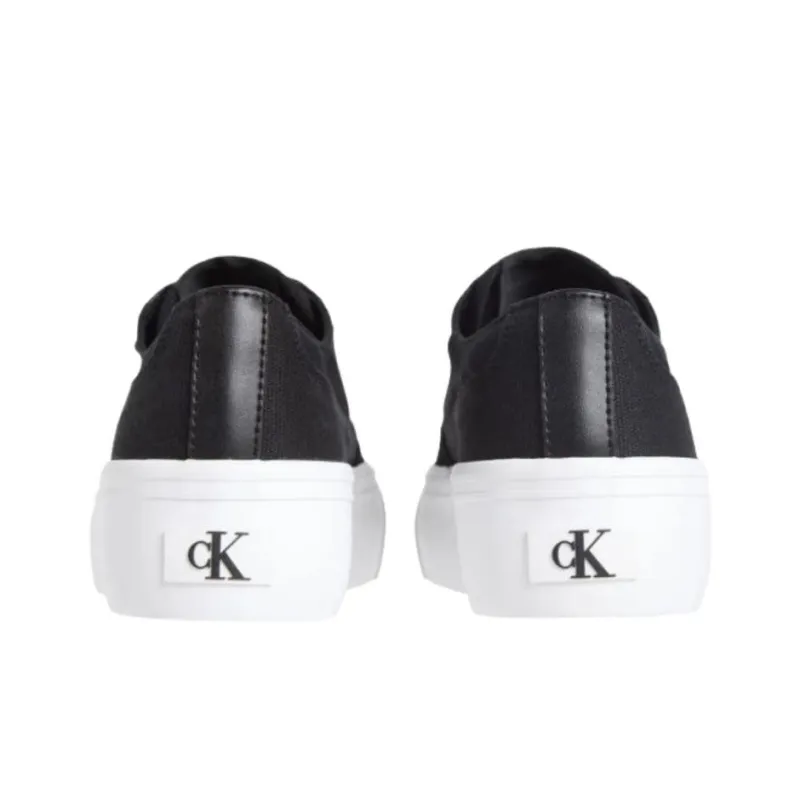 CKJ CALVIN KLEIN JEANS Low Top Canvas Shoes 3cm Women's Black-4
