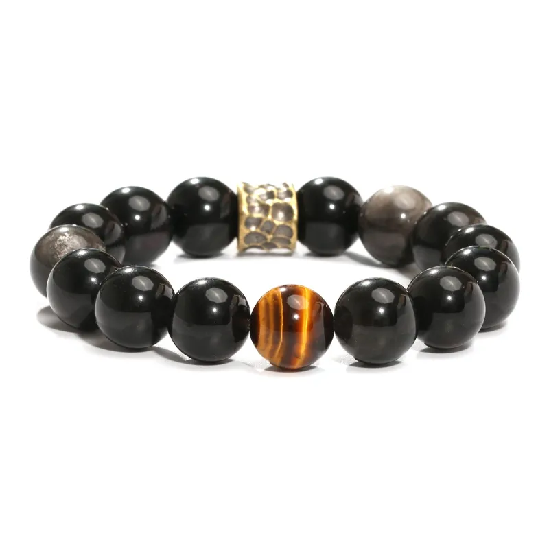 MUUSI Natural Obsidian Bracelets Unisex-6