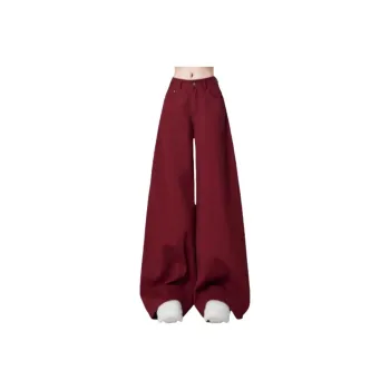 Bejirog Jeans Women's Burgundy