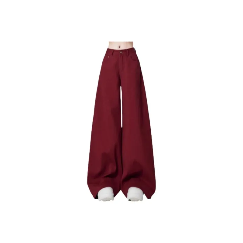 Bejirog Jeans Women's Burgundy-0