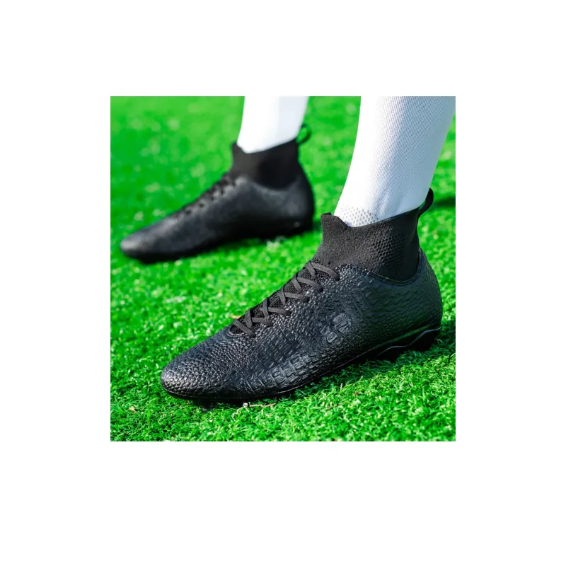Kuding Soccer Shoes Unisex High Top Black/Aqua/Green/Royal Blue-4