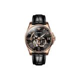Black Leather Rose Black Dial