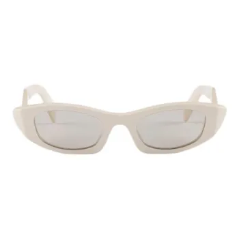 PRADA Acetate Irregular Shape Sunglasses Women's Ivory