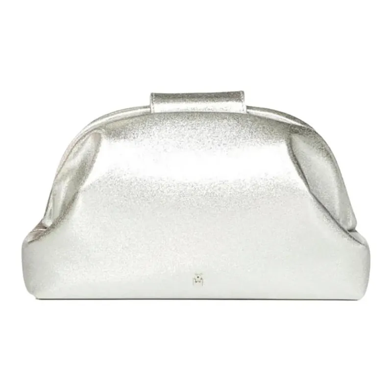 AMINA MUADDI Leather Clutch, Shoulder Bag, Crossbody Bag Unisex Silver-1