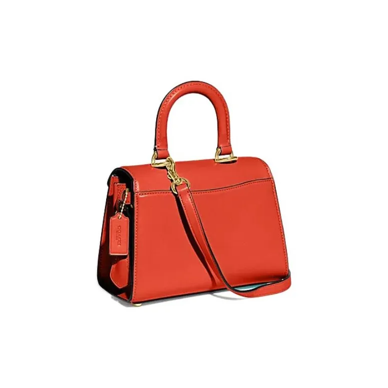 COACH Cow Leather Lady Dior Bag, Crossbody Bag, Handbag Women's Orange-1