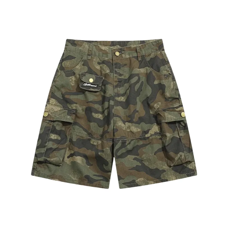 Bejirog Denim Shorts Men Camouflage-0