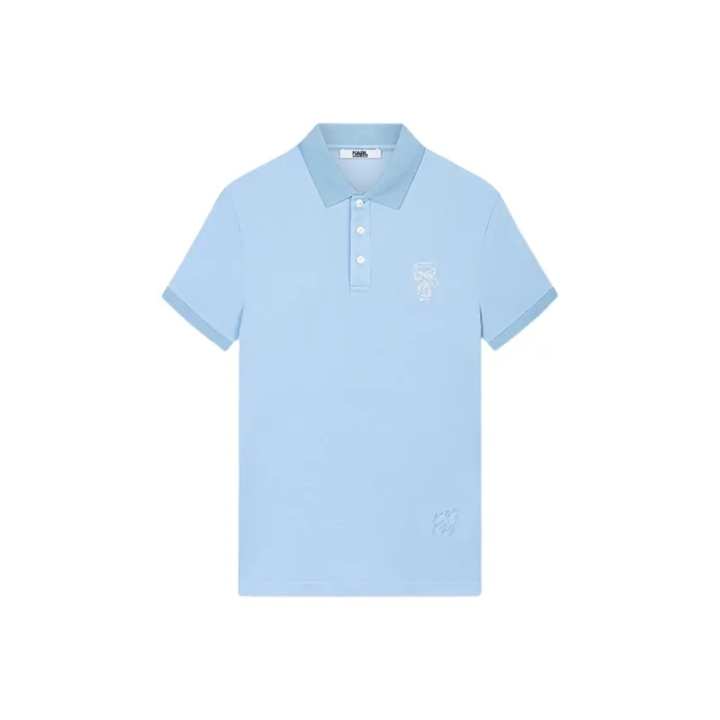 KARL LAGERFELD Polo Shirt Men's Light Blue-0