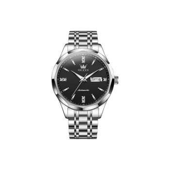 OLEVS Wisdom Series Mechanical Movement Stainless Steel Watchband Watch Men's Watches Black Dial