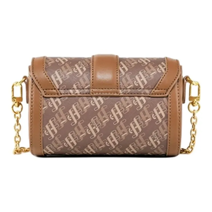 Folli Follie PU Babylon Cylinder Bag, Crossbody Bag, Shoulder Bag Medium Size Women's Latte/Milk Coffee-2
