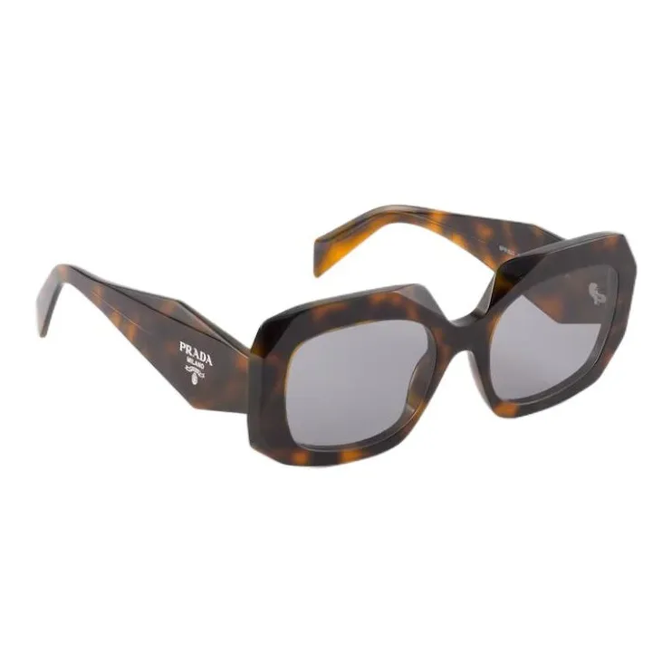 PRADA Acetate Irregular Shape Sunglasses Women's Tortoiseshell-1