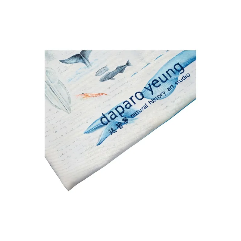 Daparo Yeung Polyester Fleece Shoulder Bag Regular Unisex Blue Whale-3