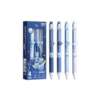 Mr.Paper Press To Wipe Black Quick Dry Cute Buttons Design Ballpoint Pen