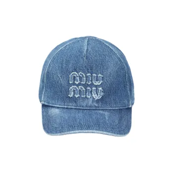 MIU MIU Logo embroidered Denim Cap
