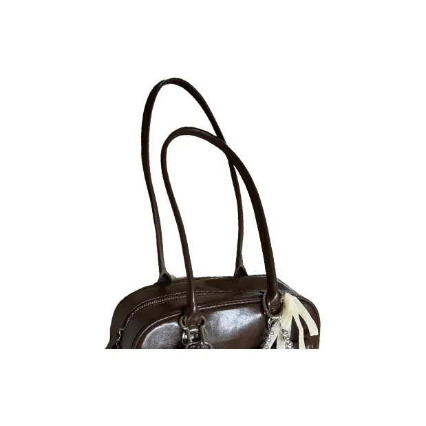 BEMIX PETS PU Bowling Bag, Underarm Handbag, Shoulder Bag Women's Brown-4