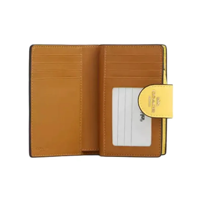 COACH Leather Wallet Medium Size Women's Yellow-1