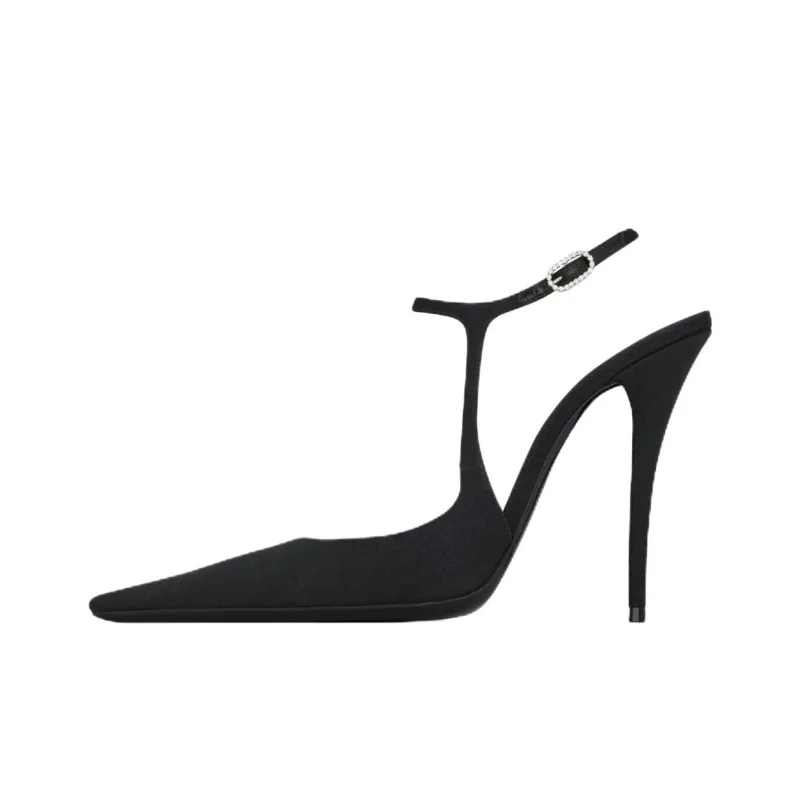 SAINT LAURENT Manon Slim Heel High Heels 11cm Women's Black-0
