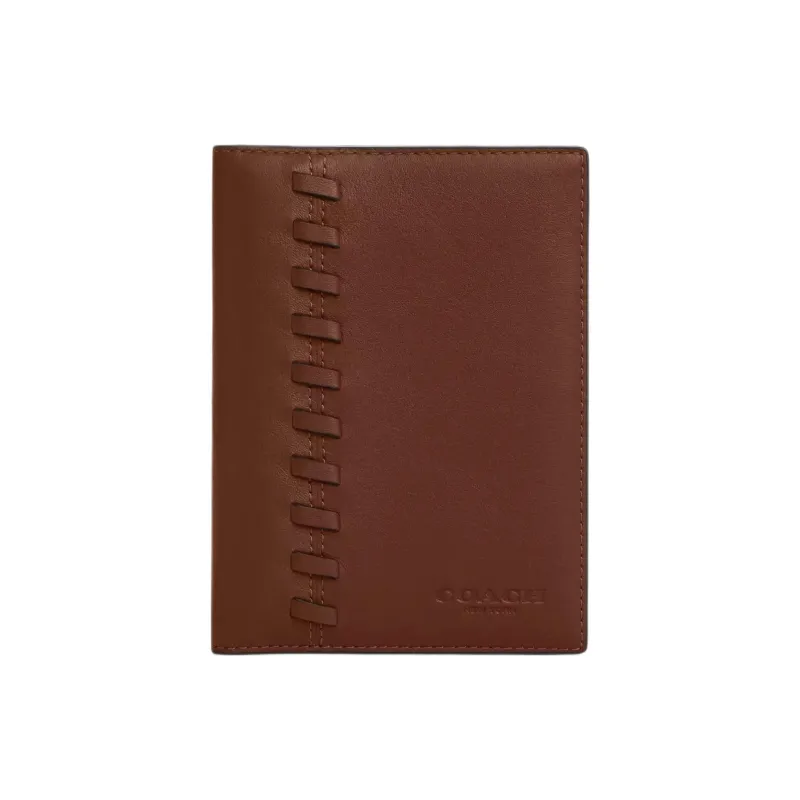 COACH Cow Leather Card Holder Passport Holder Mini Men's Bronze With Saddle-0