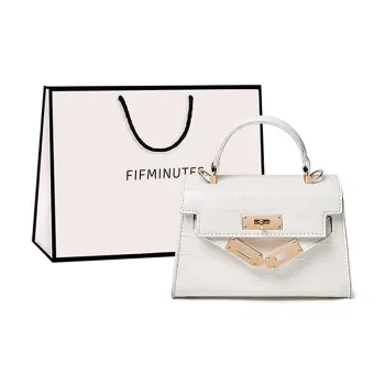 15 MINS Synthetic Leather Kelly Bag, Shoulder Bag, Crossbody Bag, Handbag Regular Women's Pink/White/Black