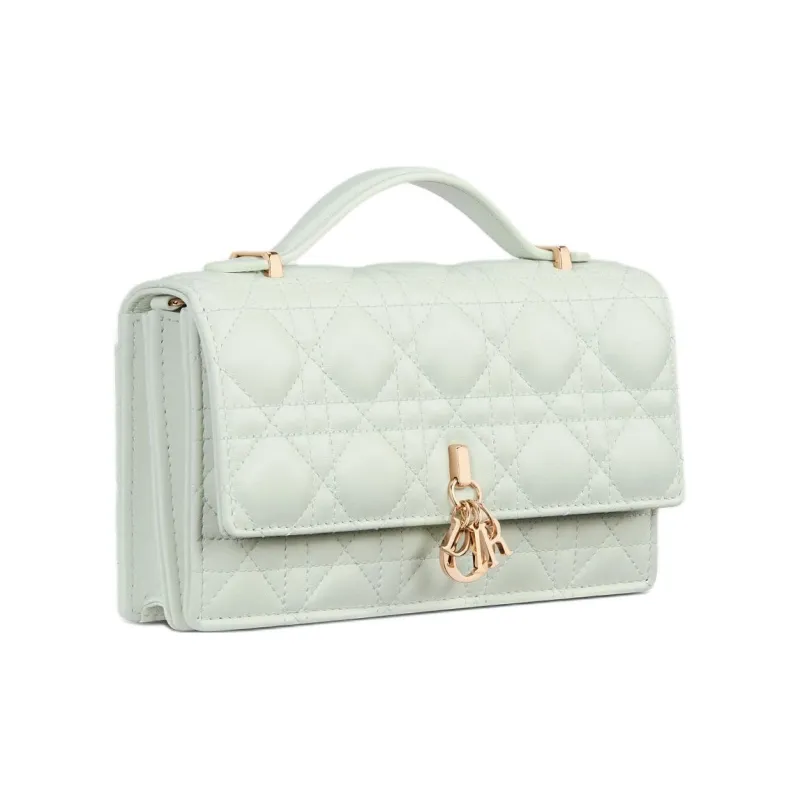 DIOR My Dior Sheepskin Shoulder Bag, Crossbody Bag, Handbag Mini Women's Light Green-2