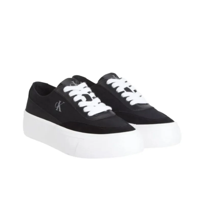 CKJ CALVIN KLEIN JEANS Low Top Canvas Shoes 3cm Women's Black-2