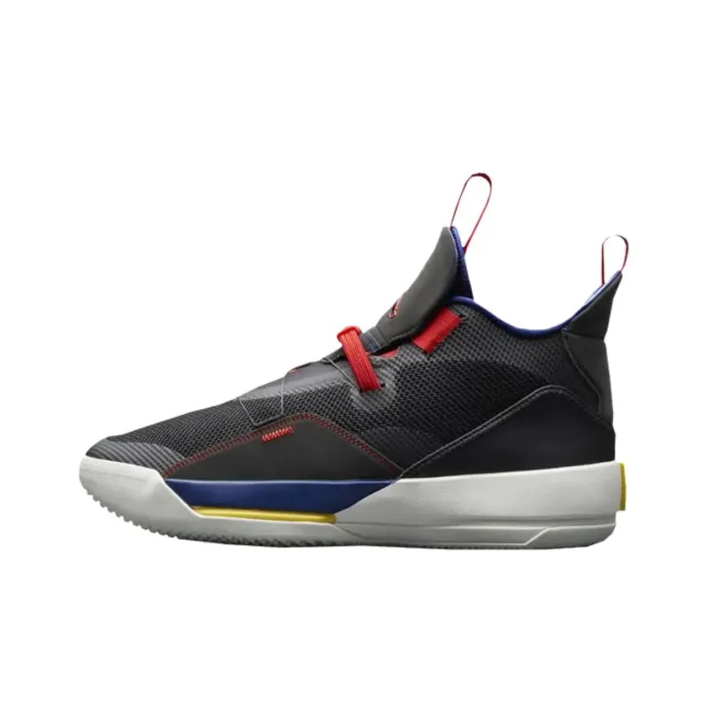 Jordan Air Jordan 33 Abrasion Resistant Mid Top Basketball Shoes Men's Black-0