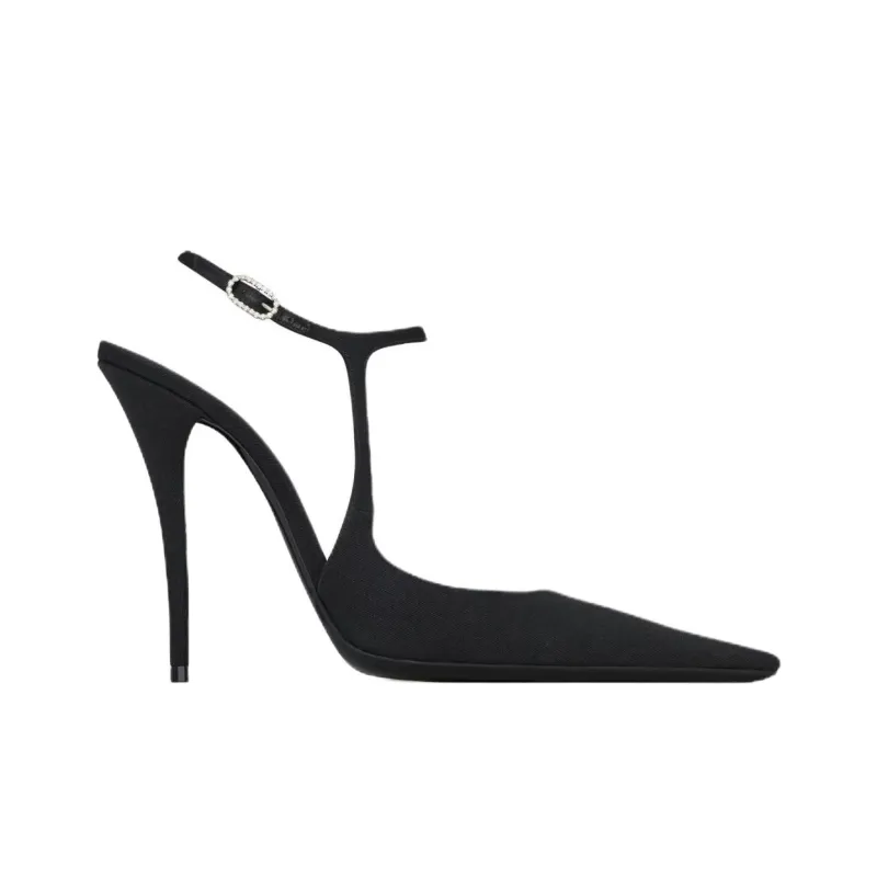 SAINT LAURENT Manon Slim Heel High Heels 11cm Women's Black-1