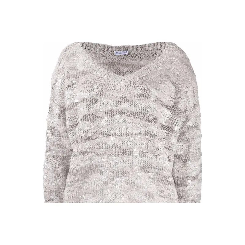 Brunello Cucinelli SS22 Sweater Women's Gray-4