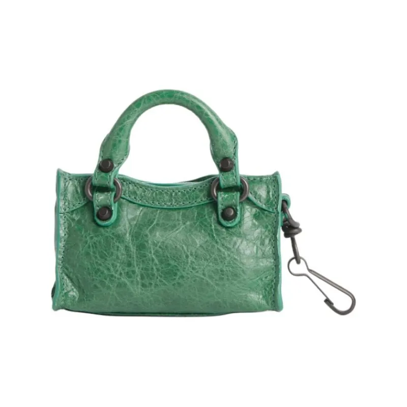 Balenciaga Le City Sheepskin Coin Purse Mini Women's Emerald Green-2