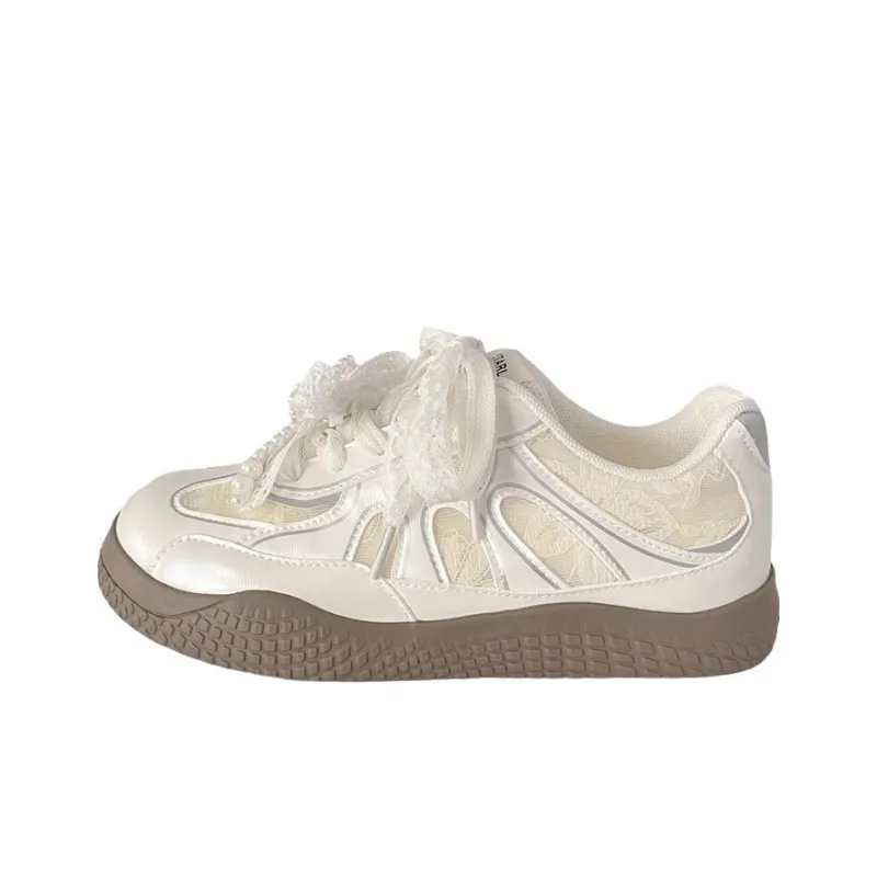PARK DANCE Low Top Skateboard Shoes Women's Beige-0