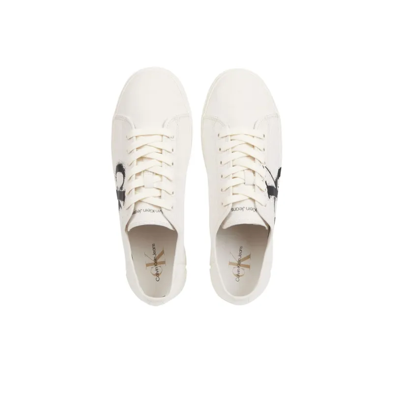 CKJ CALVIN KLEIN JEANS Low Top Canvas Shoes Men's White-3
