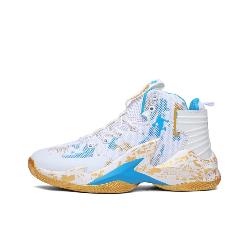 GQWE Shock Absorbers Slip Resistant, Abrasion Resistant, Lightweight High Top Basketball Shoes Unisex-9