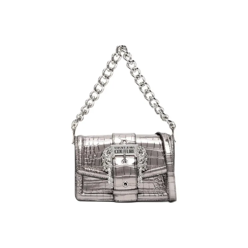 VERSACE JEANS COUTURE PU Shoulder Bag, Crossbody Bag, Handbag Women's Silver-0