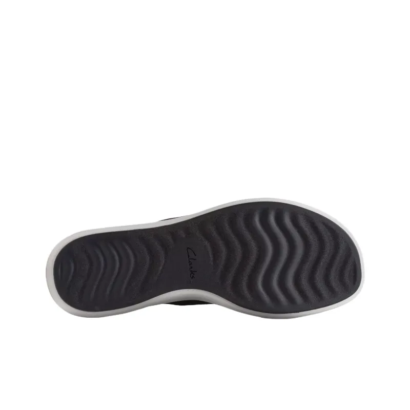 Clarks Rubber Sole Abrasion Resistant Flip Flops Women's Black White-5