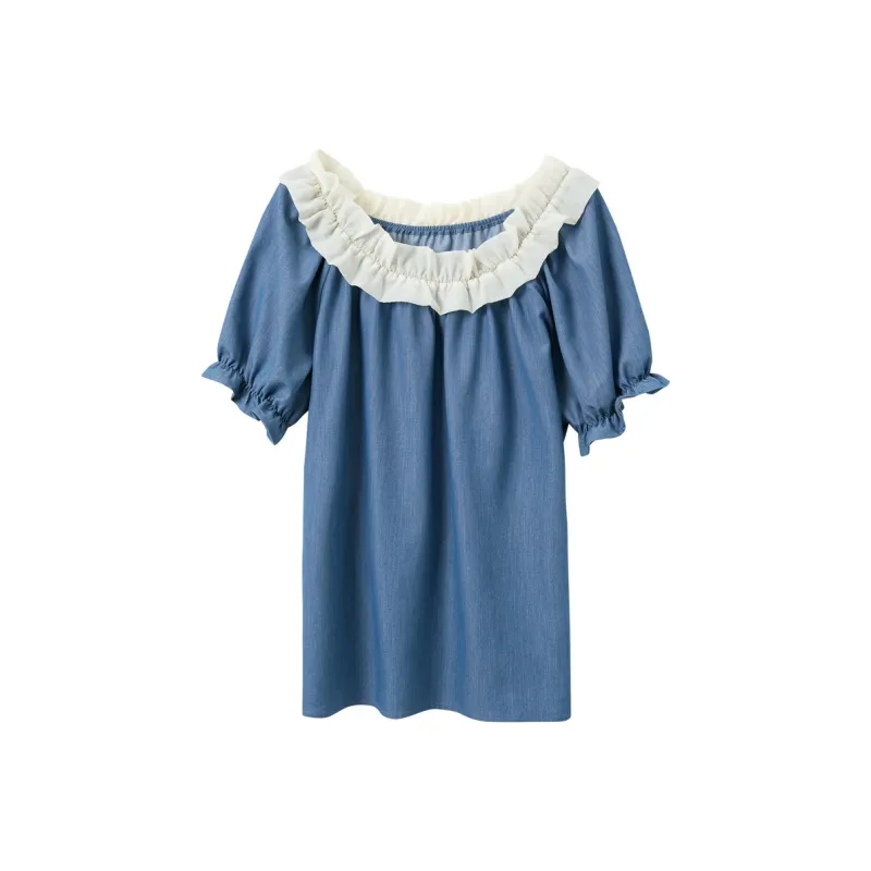 3COLOUR Chiffon Shirts Women's Marine Blue-0