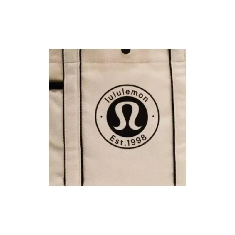 Lululemon Canvas Tote Bag, Shopping Bag, Handbag Mini Unisex Natural-2